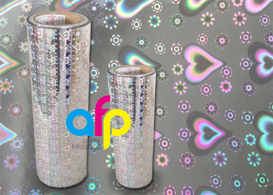 20 Mic PET Kuru Holografik Film Şeridi, Gökkuşağı Desenli Şeffaf Polyester Film