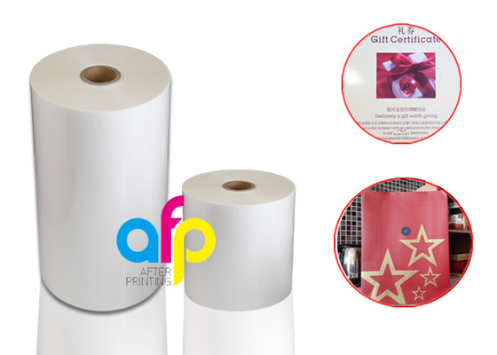 Yüksek Dereceli Mat Film Laminasyon, Kağıt / Karton İçin Beyaz Bopp Termal Film