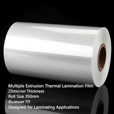 Çoklu Ekstrüzyon Termal Laminasyon Filmi 23 mikron Kalınlık Rulo Boyutu 350mm 3000m Laminasyon Uygulamaları için Tasarlanmıştır